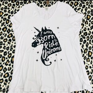 White Unicorn Graphic T-Shirt